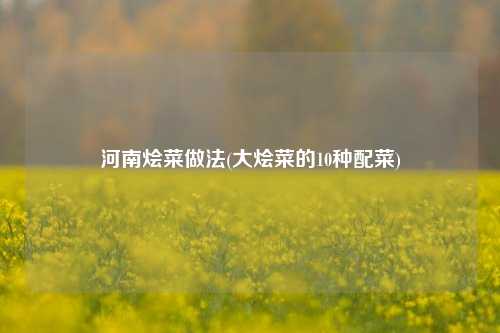 河南烩菜做法(大烩菜的10种配菜)